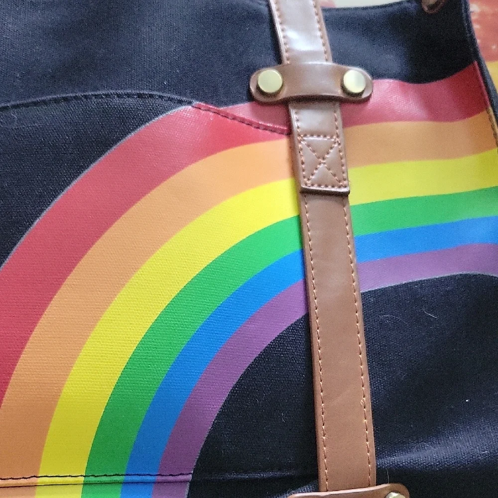 Modcloth Rainbow Canvas Tote Bag - Picture 4 of 6